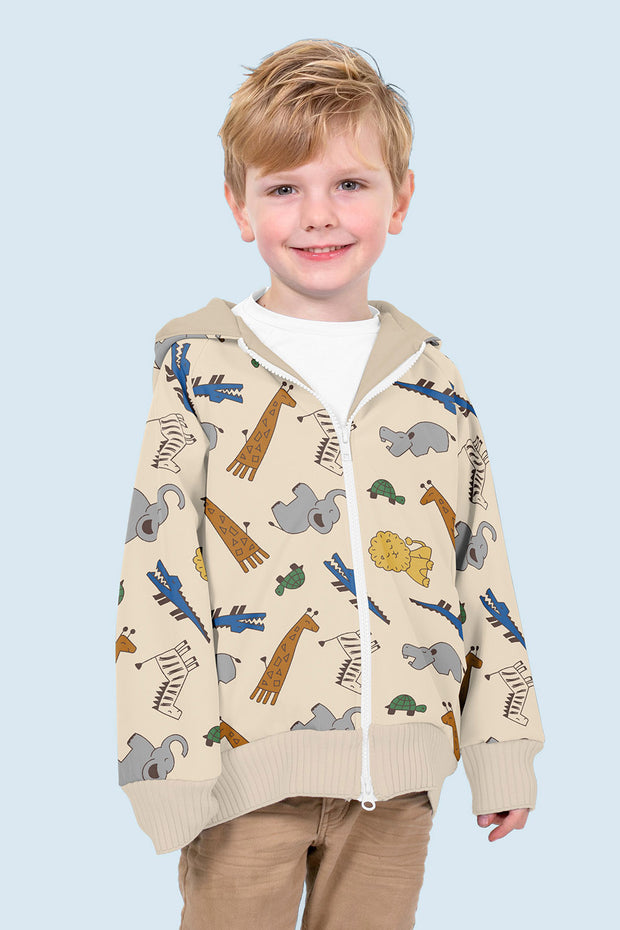 Softshell fabric Animals Beige