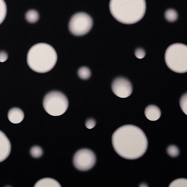 Viscose Satin fabric Dots Black