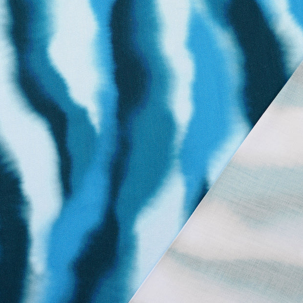 Viscose Satin tissu Bleu Canard imprimé numérique 