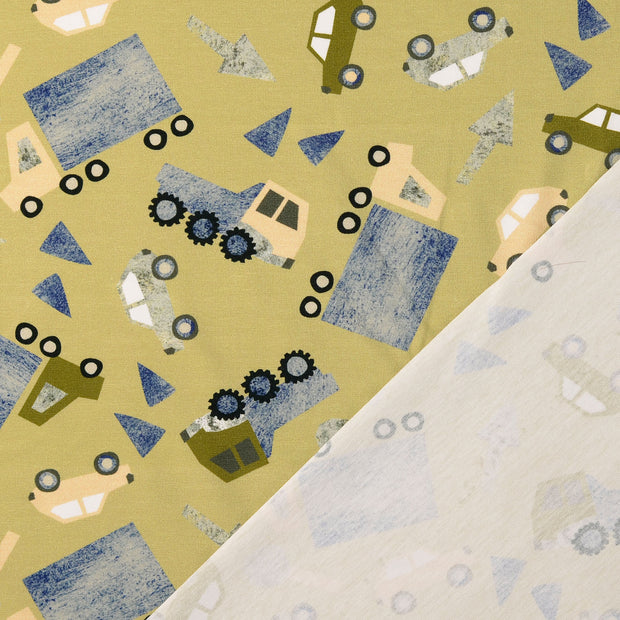 Cotton Jersey fabric Bronze digital printed 