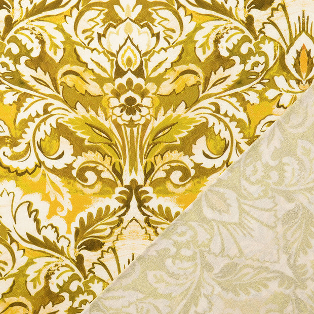 Viscose Crêpe tissu Ocre imprimé numérique 