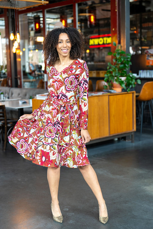 Viscose Nylon Crepe fabrik Blumen 
