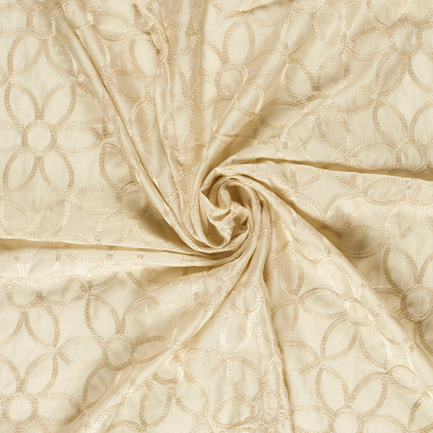  tissu Blanc cassé brodé 