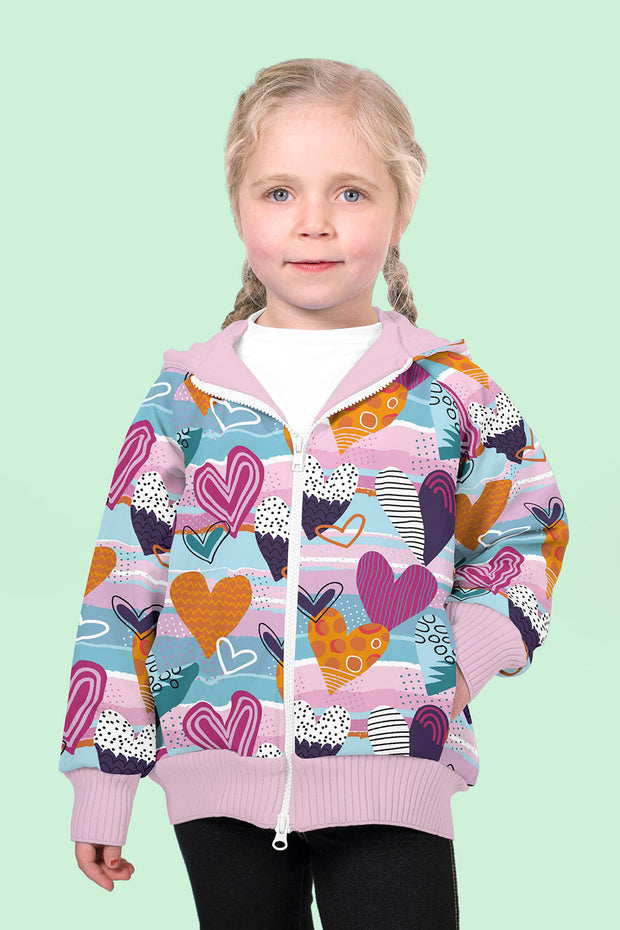 Softshell fabrik Herzen Babyblau