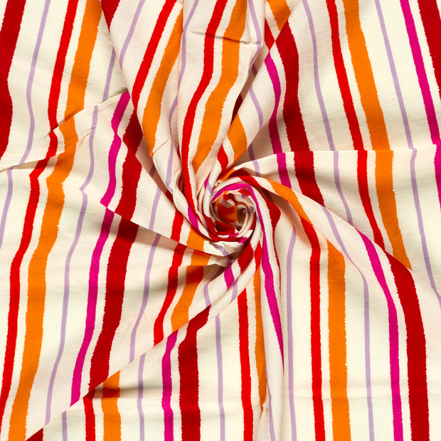 Viscose Nylon Crepe fabric Orange printed 