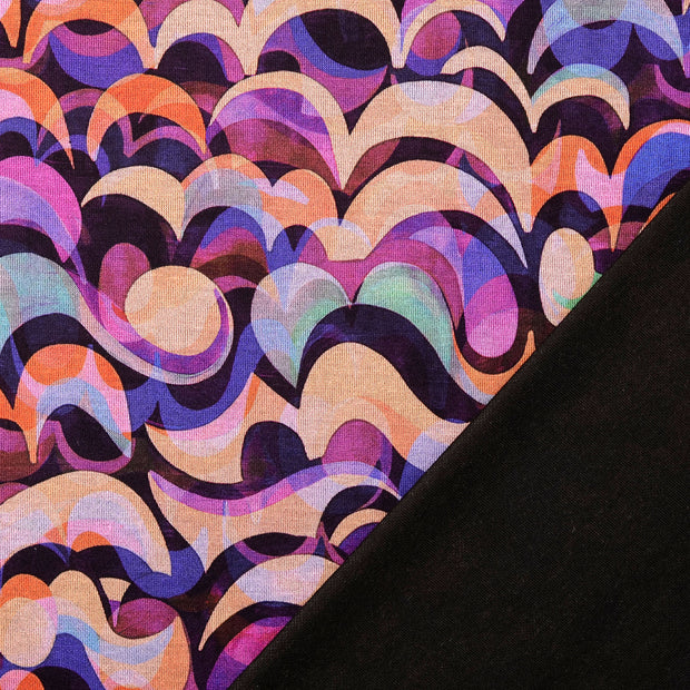 Cotton Jersey fabric Purple digital printed 