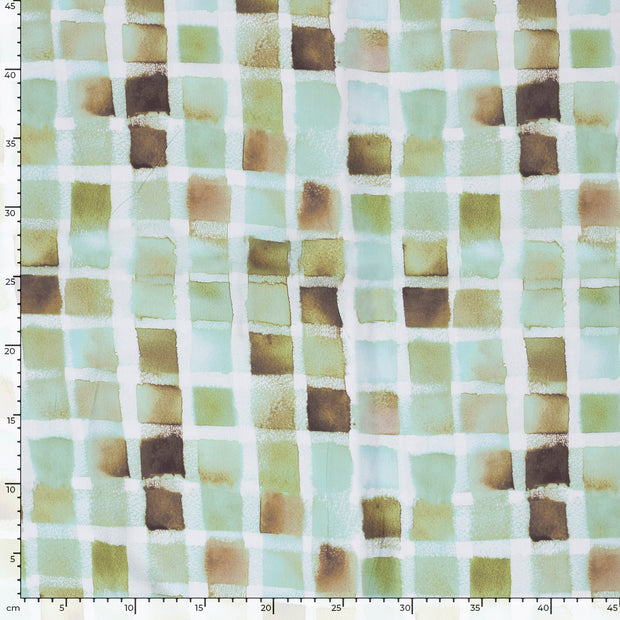 Viscose Poplin fabric Abstract Dark Mint