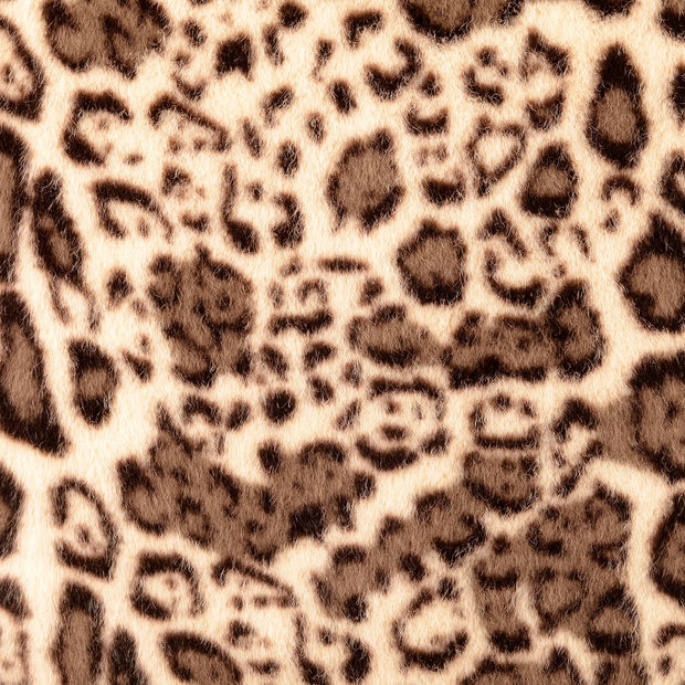Fake Fur fabric Leopards Brown