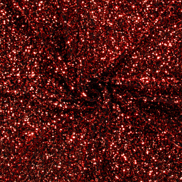 Velours tissu Rouge Paillettes 