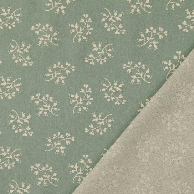 Cotton Poplin fabric Mint printed 