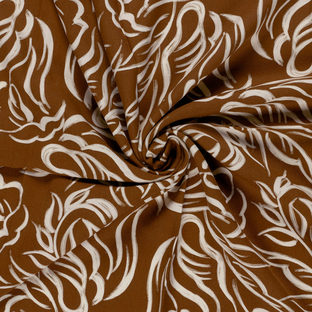 Viscose Twill fabric Brown printed 