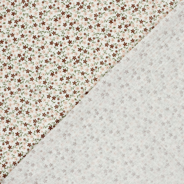 Double gaze tissu fleurs imprimé 