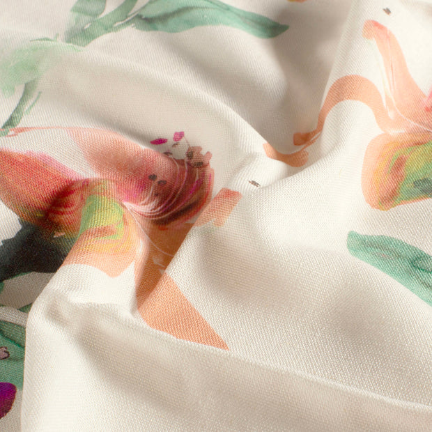  tissu fleurs Saumon