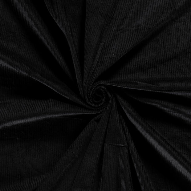 Velours Côtelé Stretch 6w tissu Noir 