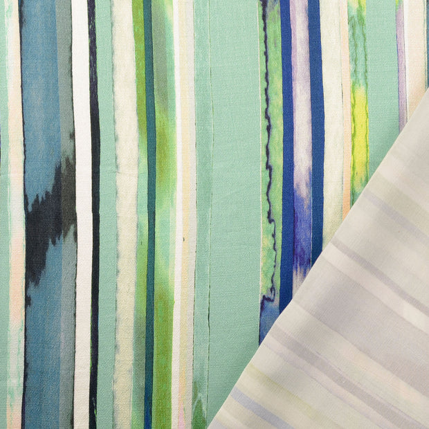 Viscose satin fabric green digital printed 