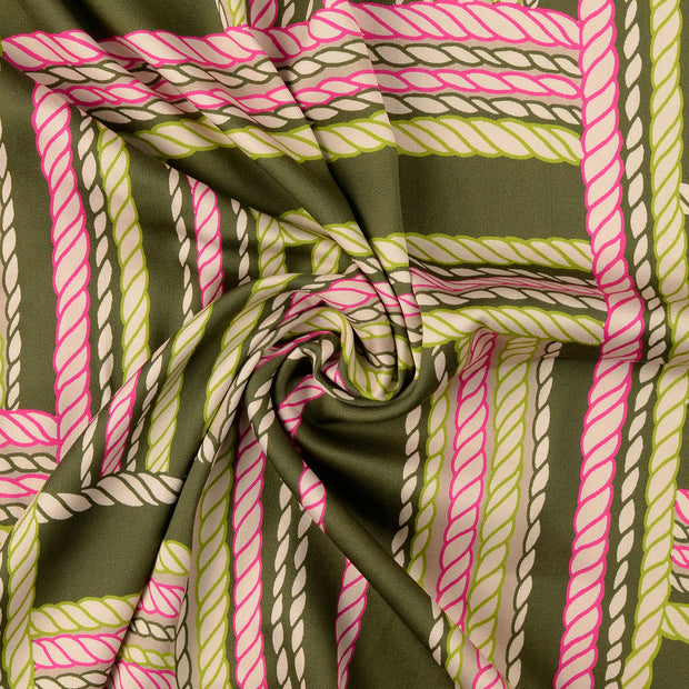 Viscose Satin tissu Vert Olive 