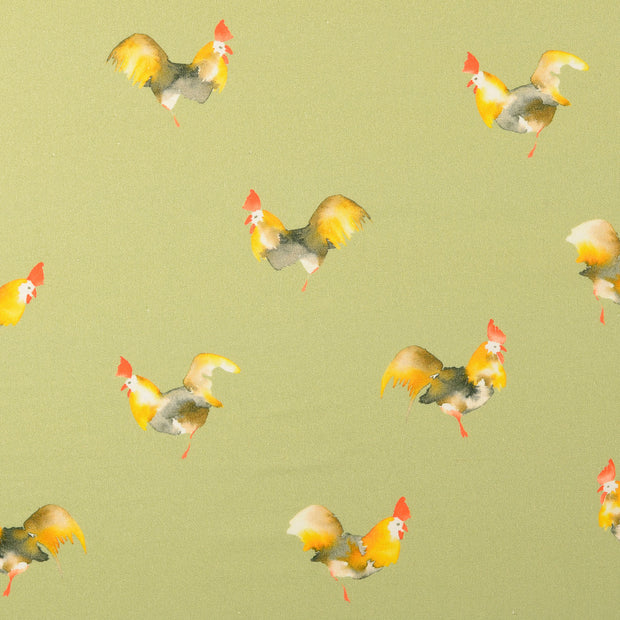 Cretonne tissu animaux Menthe foncée