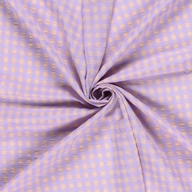 Cotton Poplin fabric Lila Seersucker 