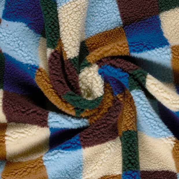 Sherpa Fleece fabric Cobalt printed 