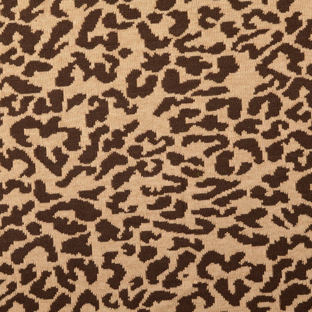 Heavy Knit fabric Leopards Brown