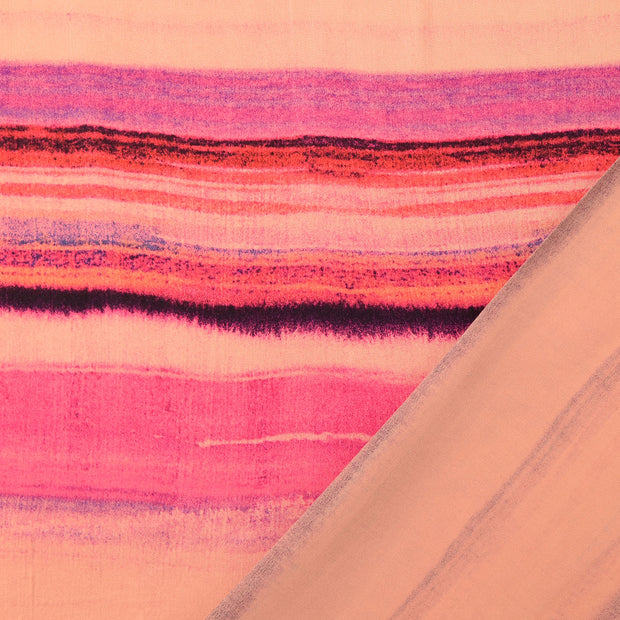 Viscose Satin fabrik Coral digital bedruckt 