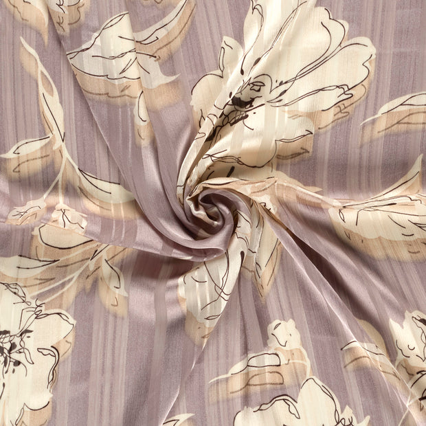 Chiffon fabrik Hellgrau bedruckt 