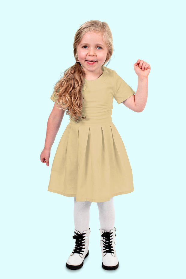 Cotton Poplin GOTS organic fabric Unicolour Camel