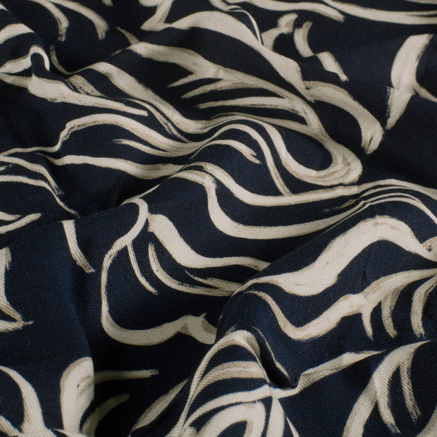 Viscose Twill fabrik Abstrakt Marine