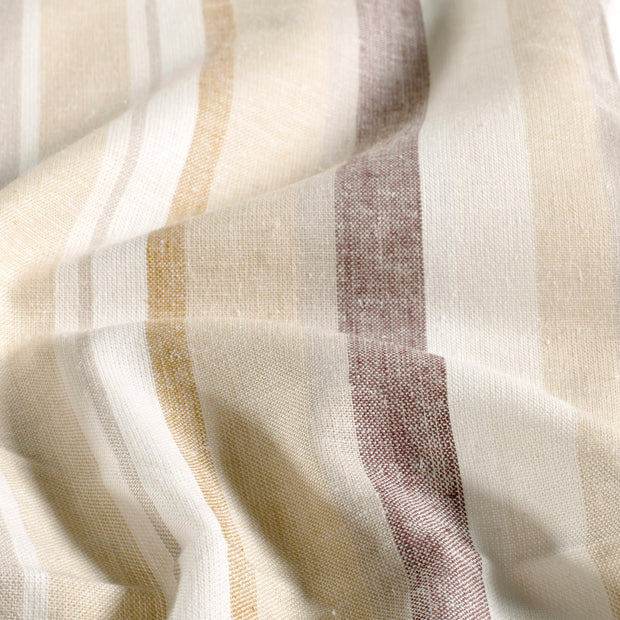 Linen fabric Stripes Beige