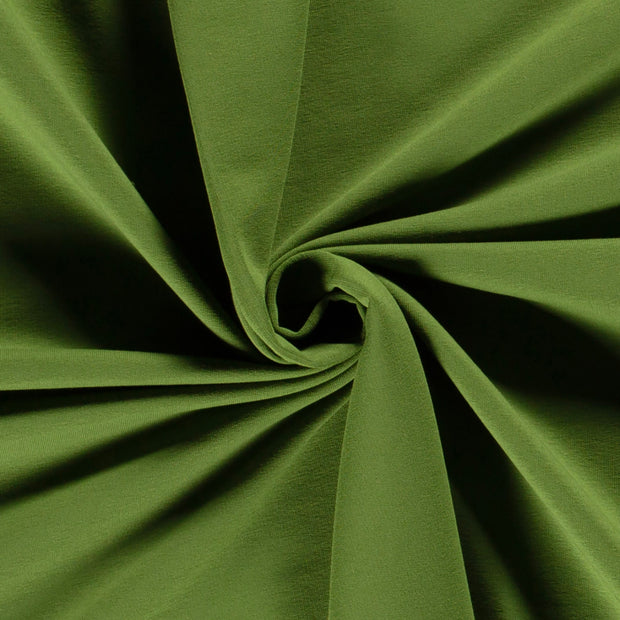 French Terry tissu Unicolore Vert Forêt
