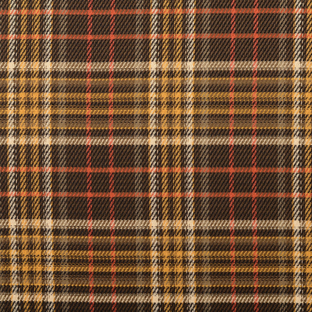 Popeline de Viscose tissu Carreaux Ocre