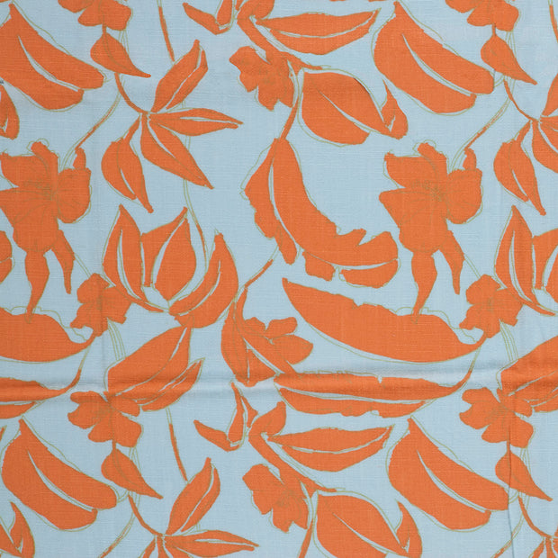 Viscose Lin Chaine et Trame tissu Bleu clair mat 