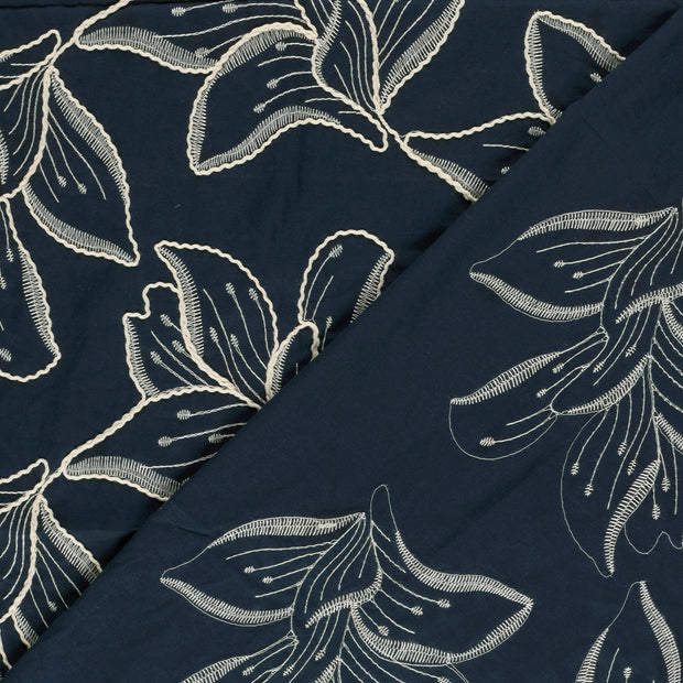 Voile tissu fleurs 
