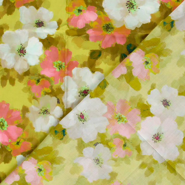 Voile fabric Flowers digital printed 