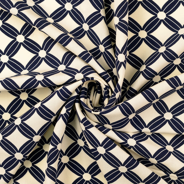 Popeline de Viscose tissu Bleu Marine 