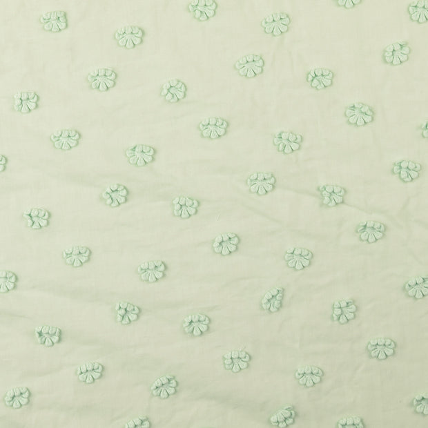 Popeline de Coton tissu fleurs menthe
