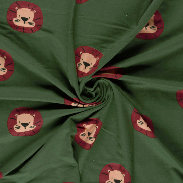 French Terry fabric Dark Green brushed and digital printed 