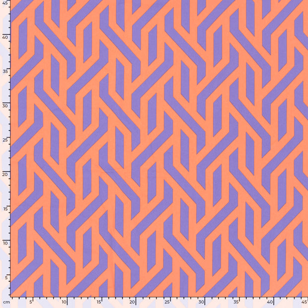 Twill Stretch fabric Abstract Coral