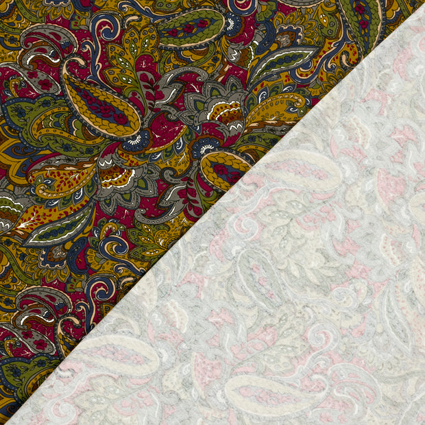 Viscose Vortex Jersey fabric Paisley printed 