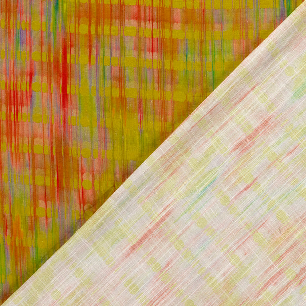 Viscose Lin Chaine et Trame tissu Abstrait imprimé 