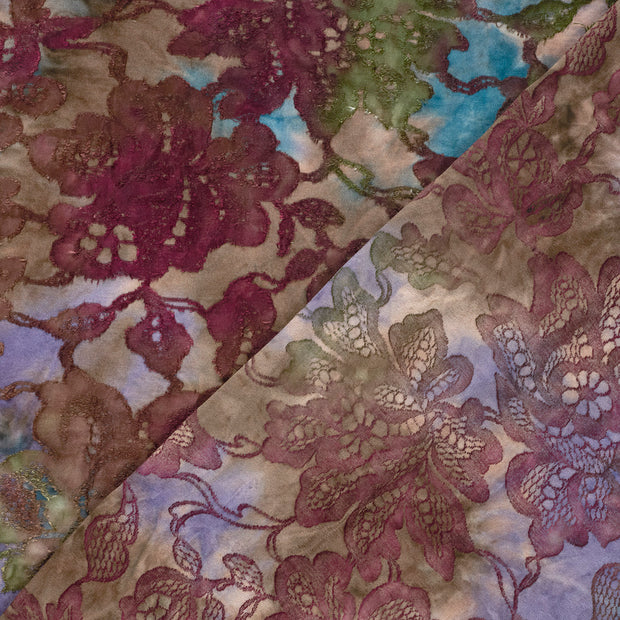 Jacquard tissu fleurs imprimé 