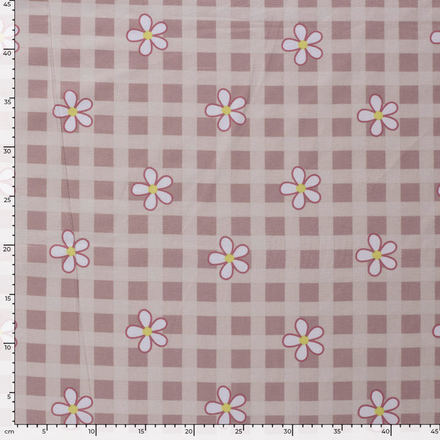 Flannel fabric Flowers Nude