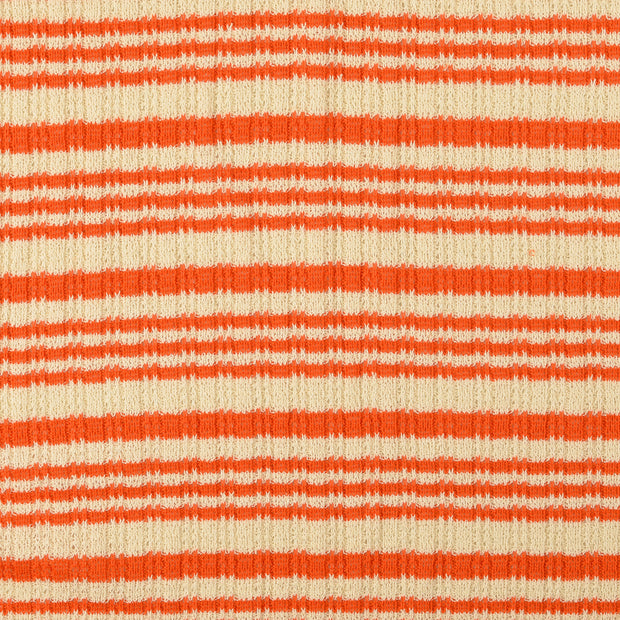 Heavy Knit tissu rayures orange