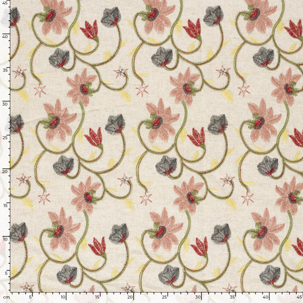  tissu fleurs Beige