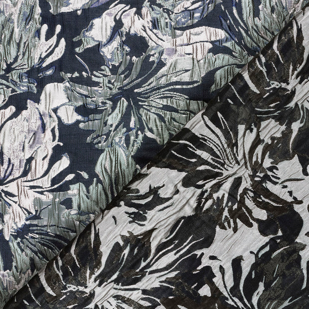 Jacquard tissu fleurs Lurex 