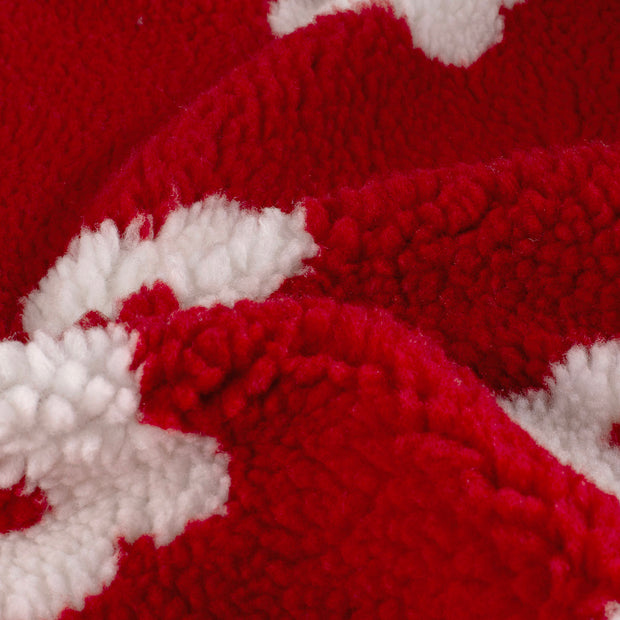 Sherpa Fleece fabrik Blumen Rot