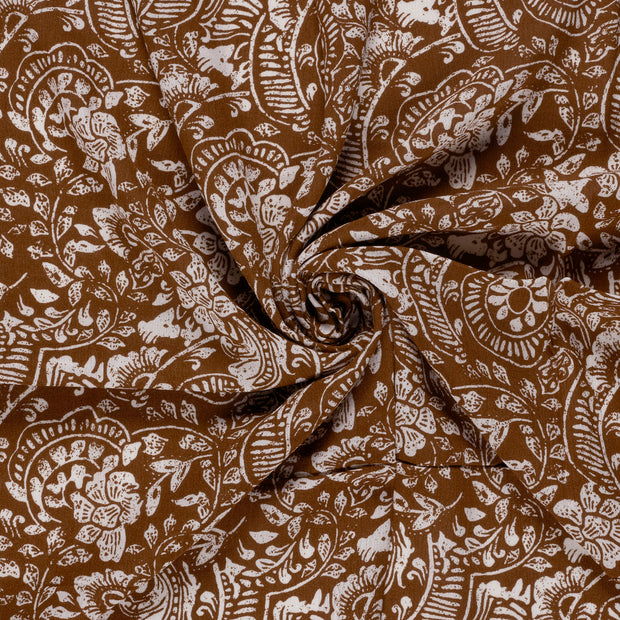 Borken Crepe fabric Brown printed 