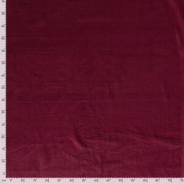 Velours Côtelé Stretch 6w tissu Unicolore Bordeaux