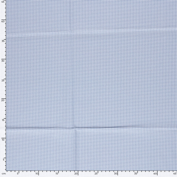 Cretonne fabric Checks Light Blue