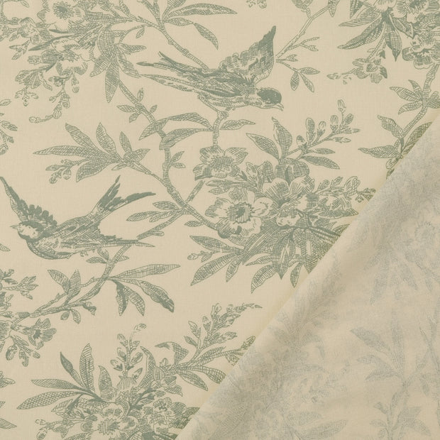 Cotton Poplin fabric Mint printed 